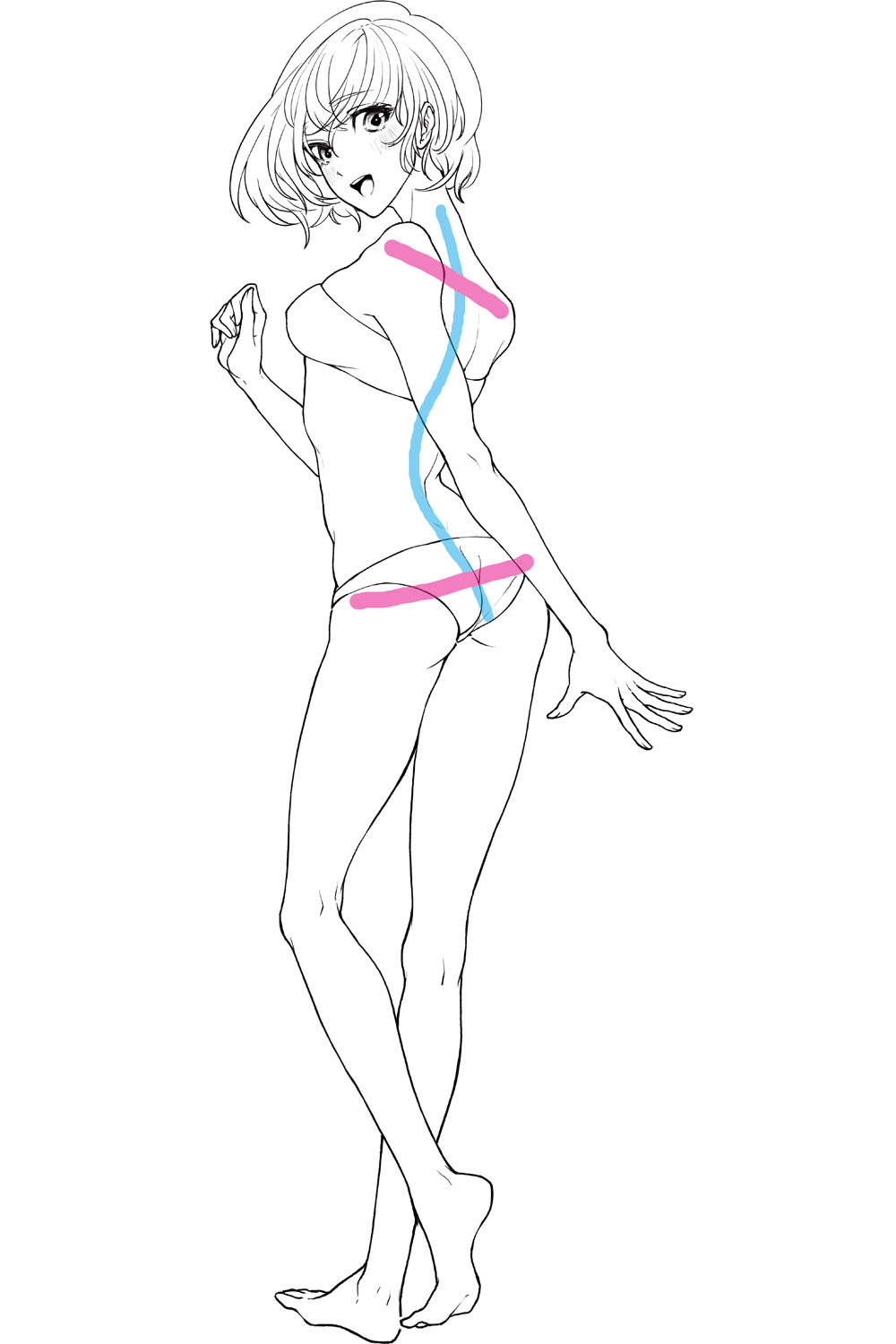 人物を描くのに重要なコントラポストとは ポーズの重心を意識して体の曲線を強調する 動きのあるポーズの描き方 セクシーキャラクター編 第2回 Pictures