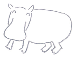 ゆるかわいいカバを描いてみよう ミヤタチカのお絵描き動物園 ゆるく楽しい描き方レッスン 第９回 Pictures