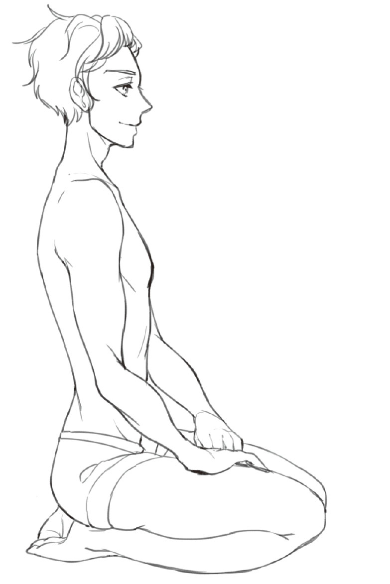 男性キャラのポージングのコツ 床に座る ポーズは 股関節と膝関節の動きで自然に見せる 動きのあるポーズの描き方 男性キャラクター編 第3回 Pictures