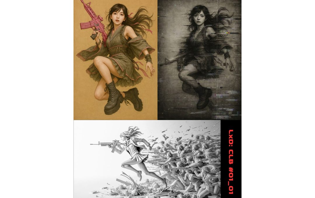 澤村徹AIアート展「明暗: 突撃恋愛少女」